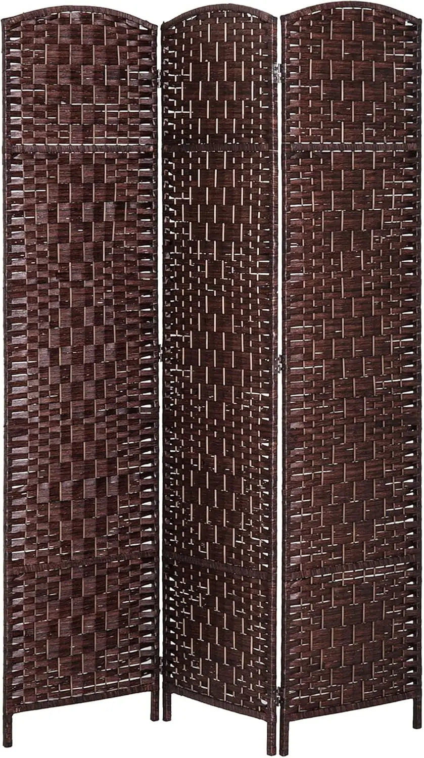 Room Divider 6 Panel Folding Privacy Screen Wicker Weave 6FT Tall