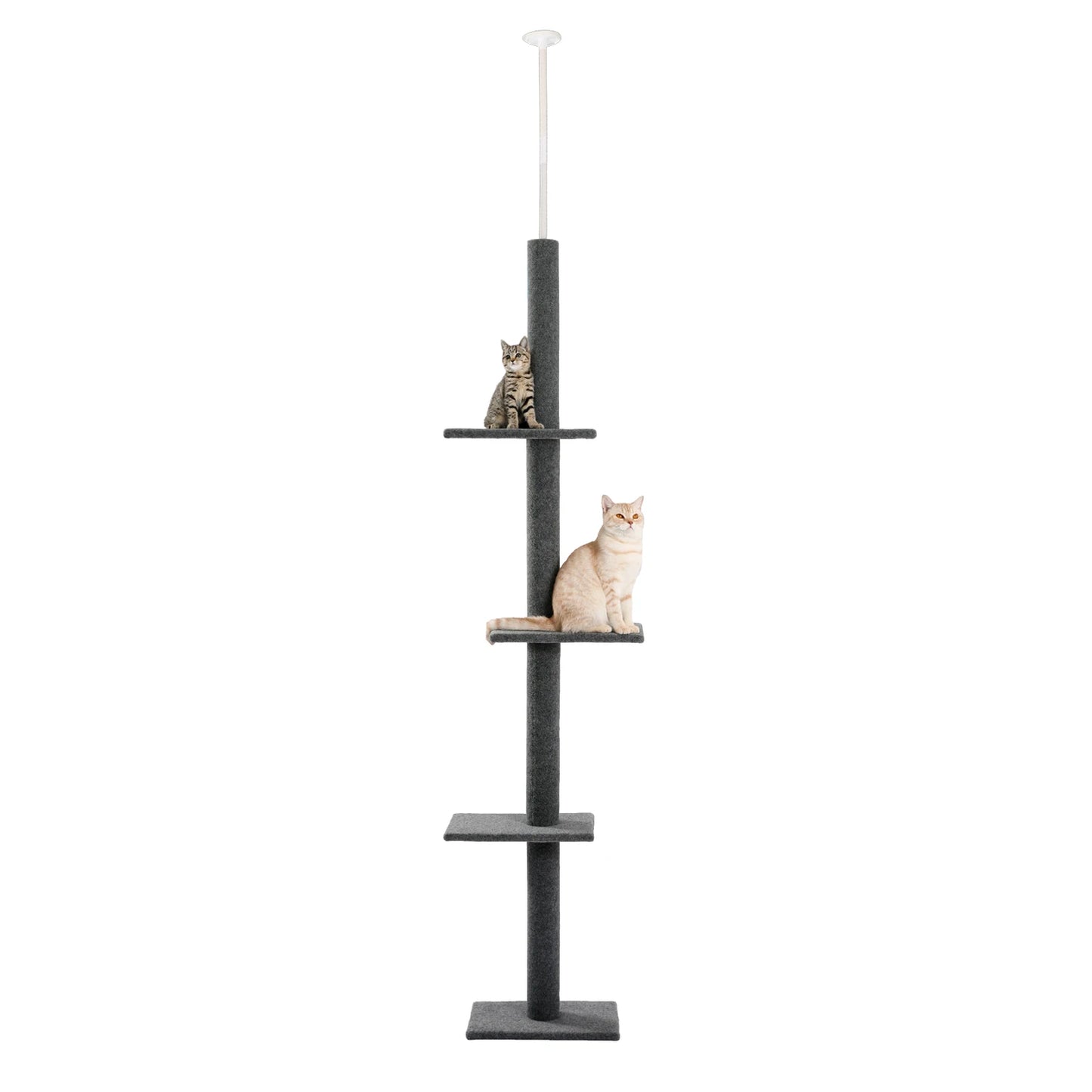 Adjustable Height Cat Tree Indoor Floor to Ceiling Tower Scratching Post
