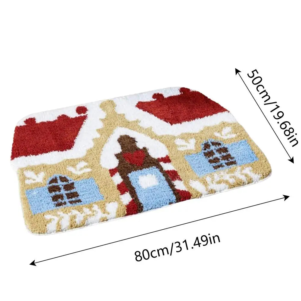 Gingerbread House Welcome Floor Mat Non Slip Indoor Doormat