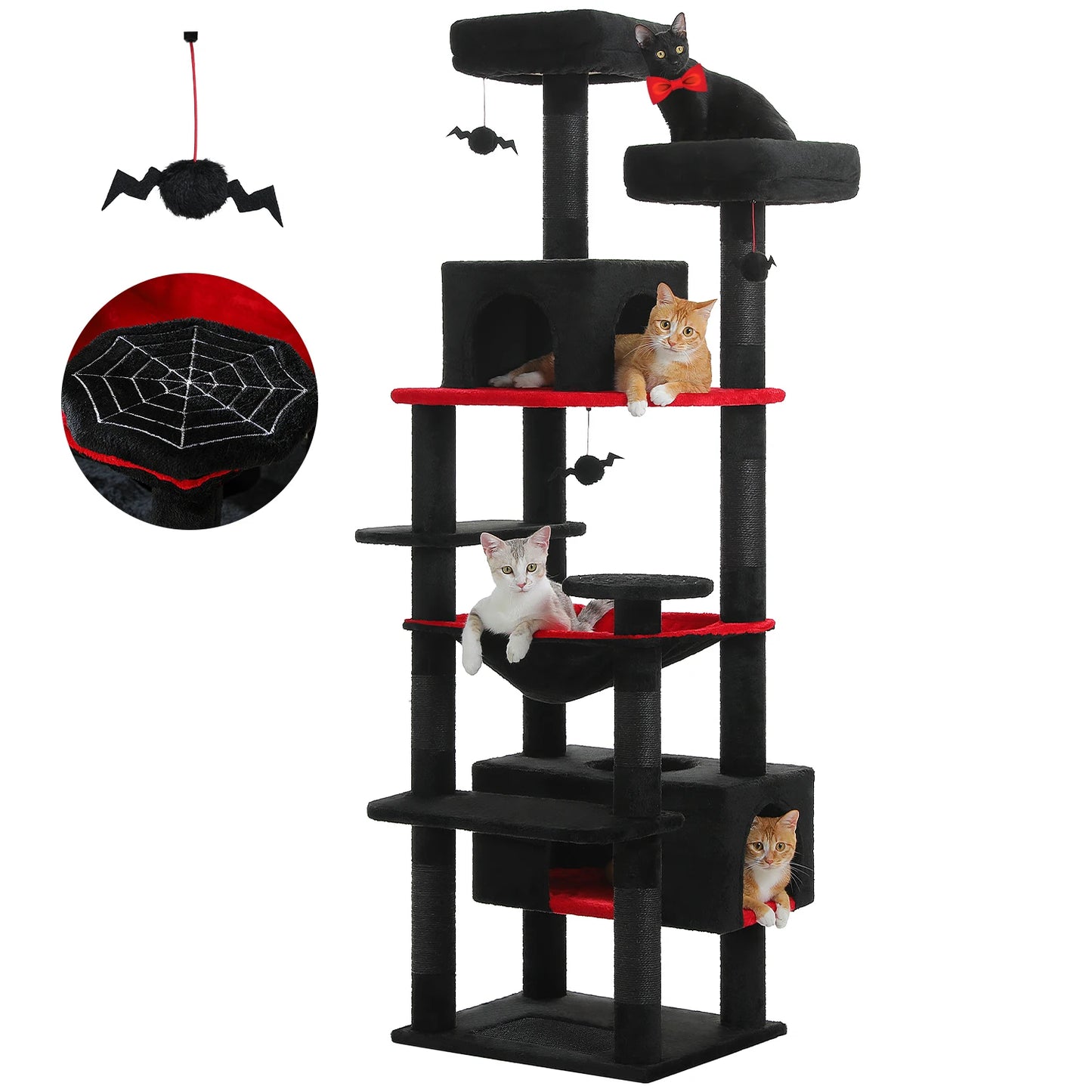 Multi-Level Cat Tree Tower Scratching Posts Hammock Condo Indoor Cats