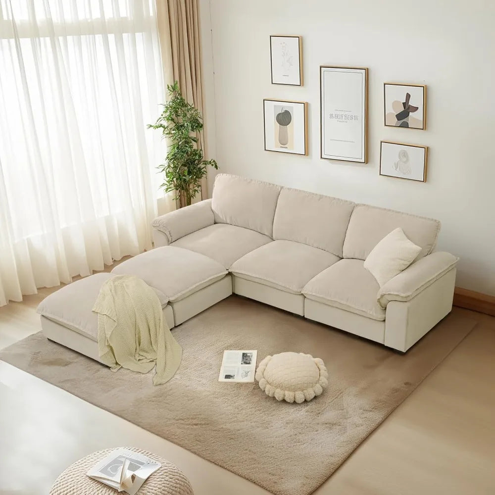 Ljustra Modular Sectional Sofa Deep Seat Cloud Couch Reversible Chaise