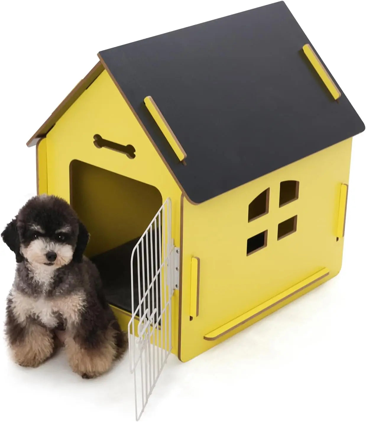 Cozy Wooden Indoor Dog House for Small Dogs and Cats with Air Vents