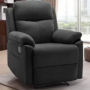 Recliner Chair for Small Spaces Upholstered Manual Recliner with Pockets