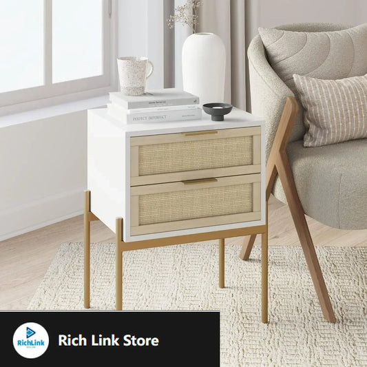 Andrew Nightstand Accent Bedside Table with Storage Mid-Century Modern