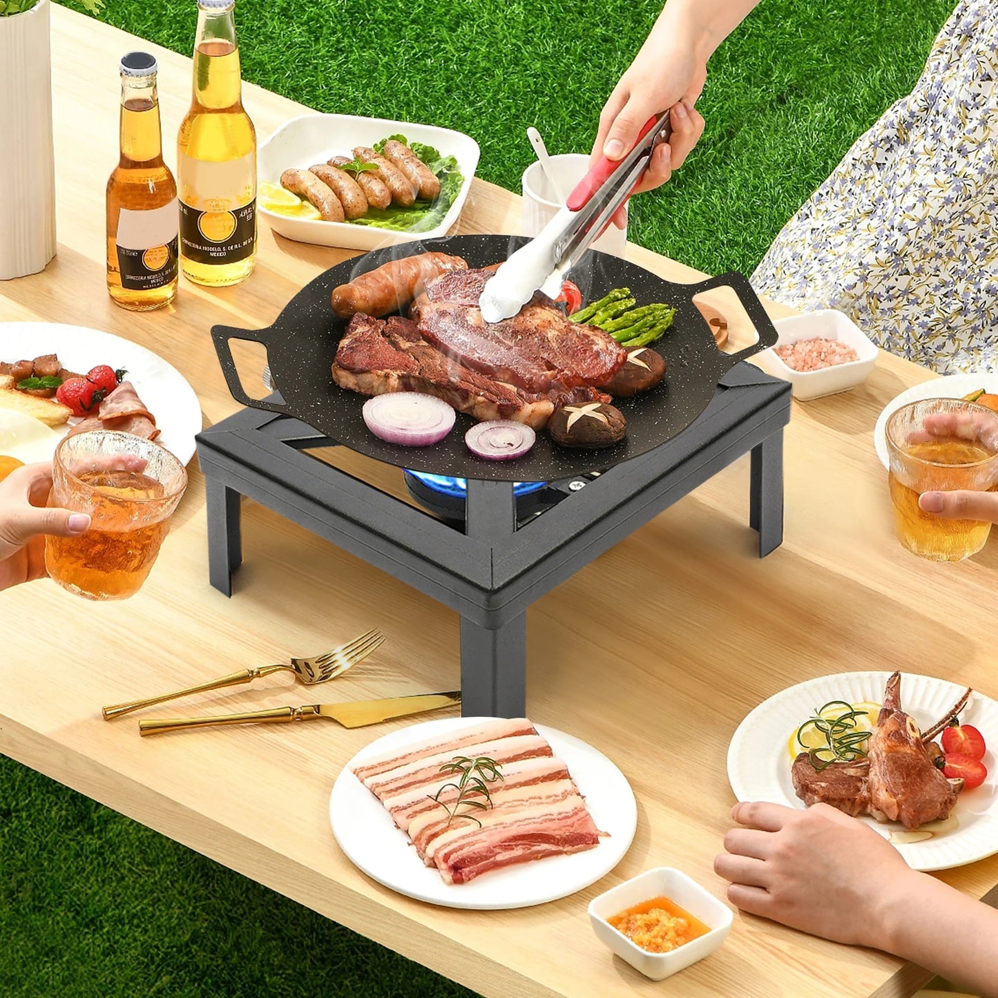 Portable Single Burner Gas Stove Outdoor Propane Cooker Camping BBQ