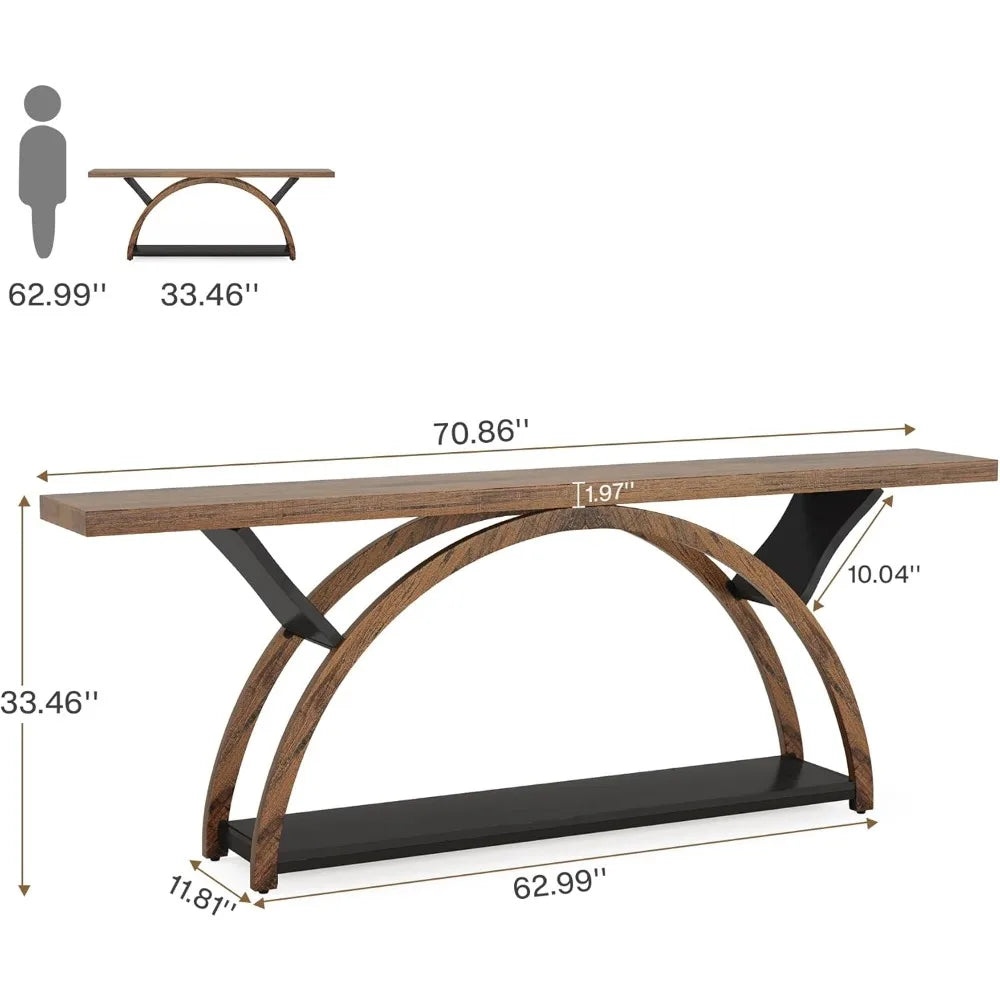 70.87" Console Table Narrow Entryway Table Rustic Sofa Table