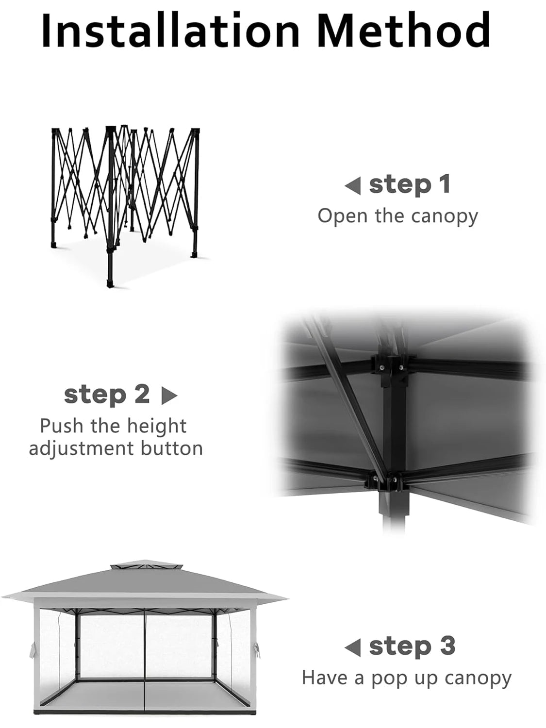 13x13FT Pop Up Gazebo Canopy Tent with Mosquito Netting for Outdoor Events