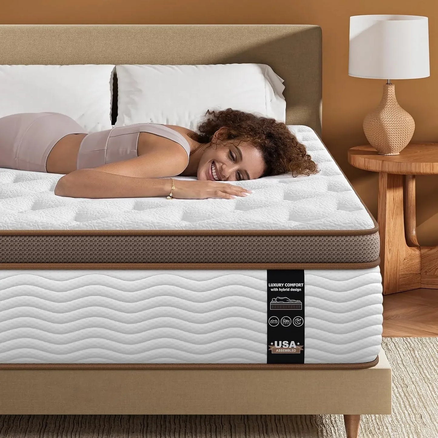 Ljustra Premium Queen Mattress 14 Inch Hybrid Pain Relief Motion Isolation