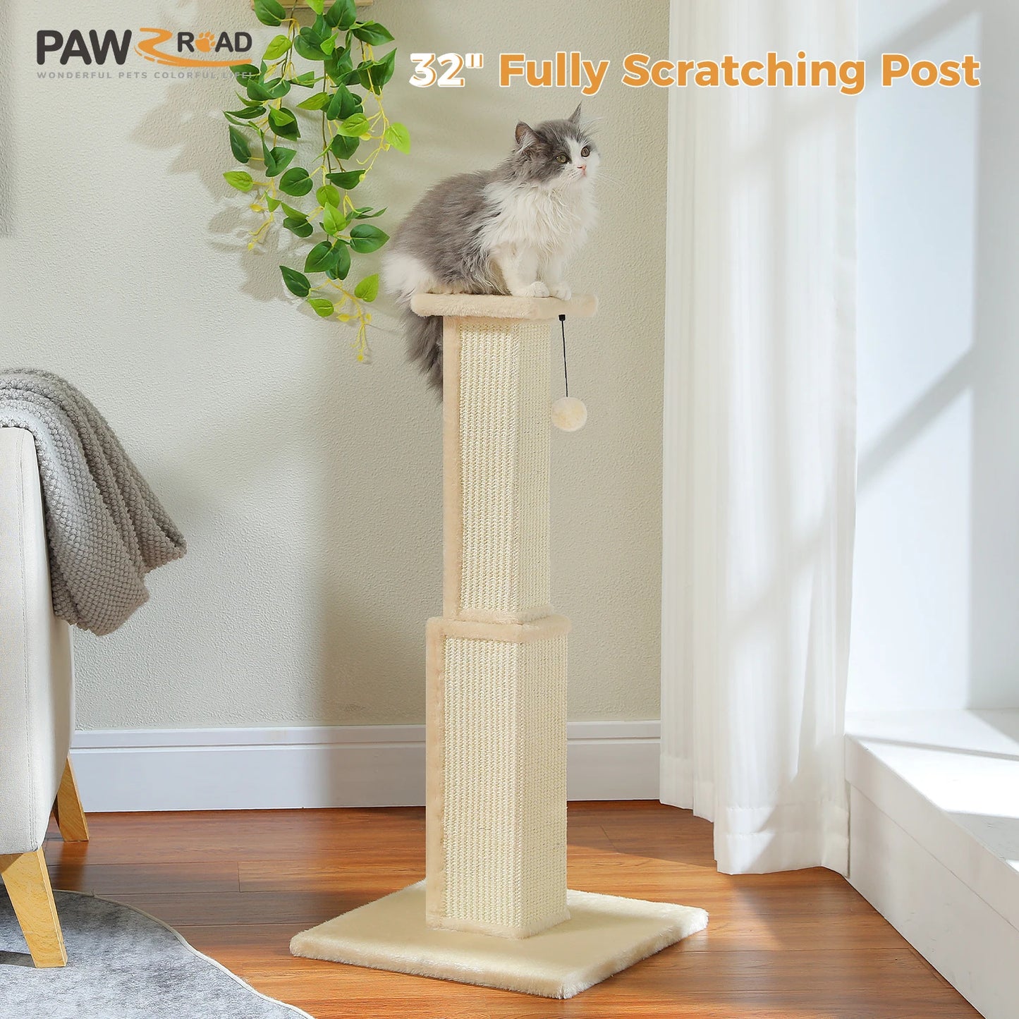 Ljustra 80CM Cat Tree Scratching Post Durable Plush Perch Indoor Furniture