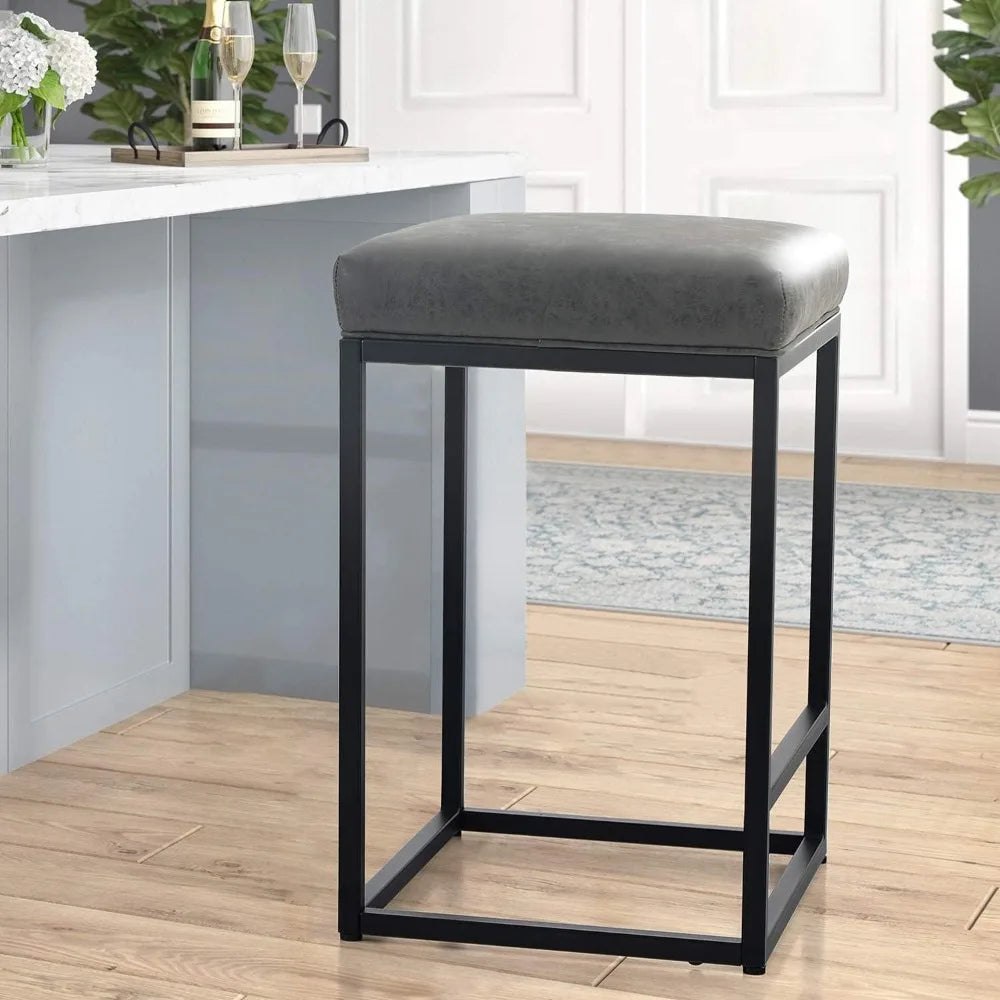 Maison 24 Inch Backless Bar Stool Modern Industrial Kitchen Counter