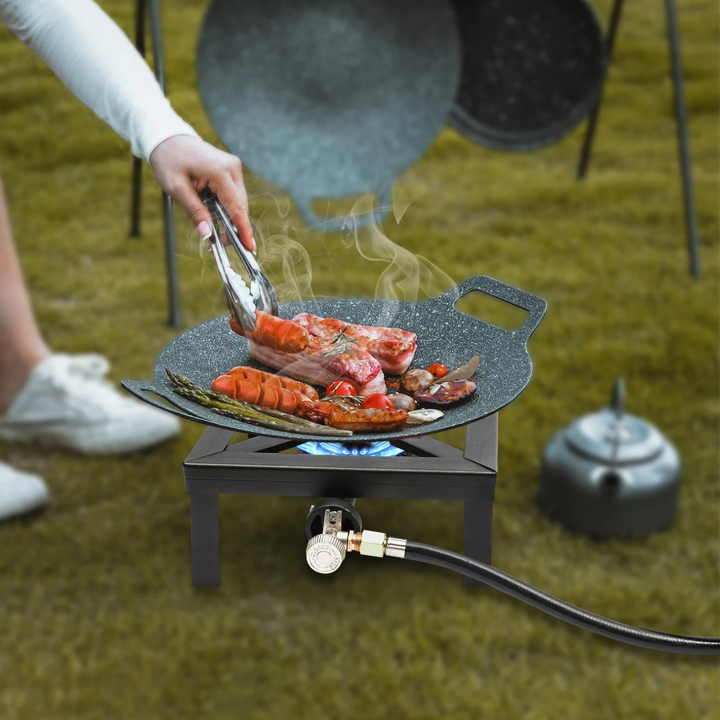 Portable Single Burner Gas Stove Outdoor Propane Cooker Camping BBQ