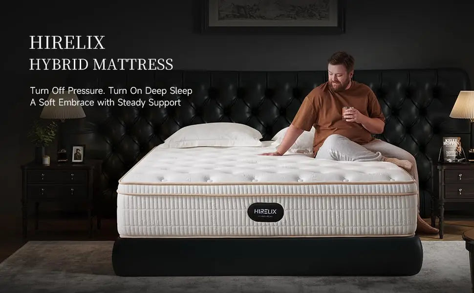 Ljustra 14 Inch Queen Hybrid Mattress Gel Memory Foam Pocket Coils