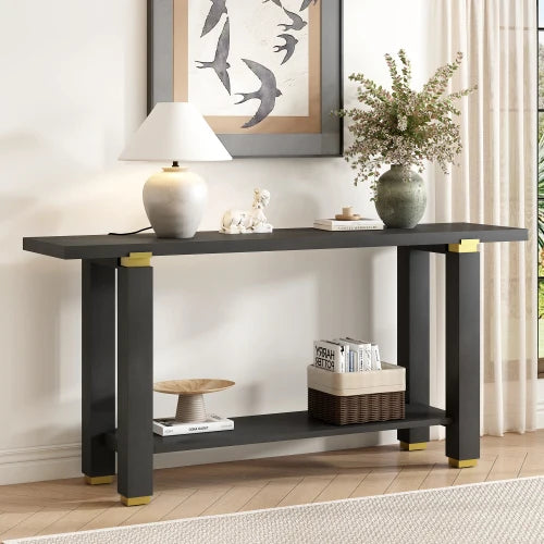 Ljustra Modern Minimalist Console Table Solid Wood Entryway Sofa Table