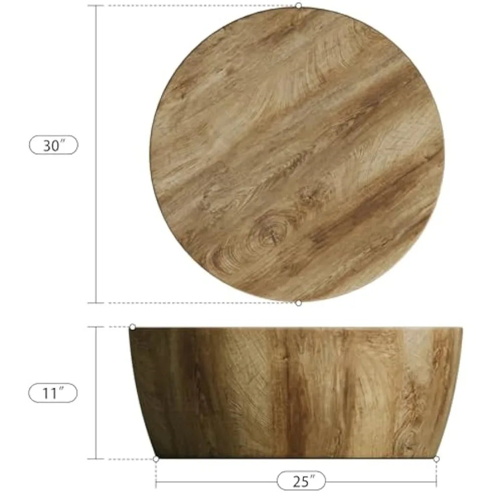 Ljustra Round Coffee Table 29.5 Inch Mid Century Modern Vintage Furniture