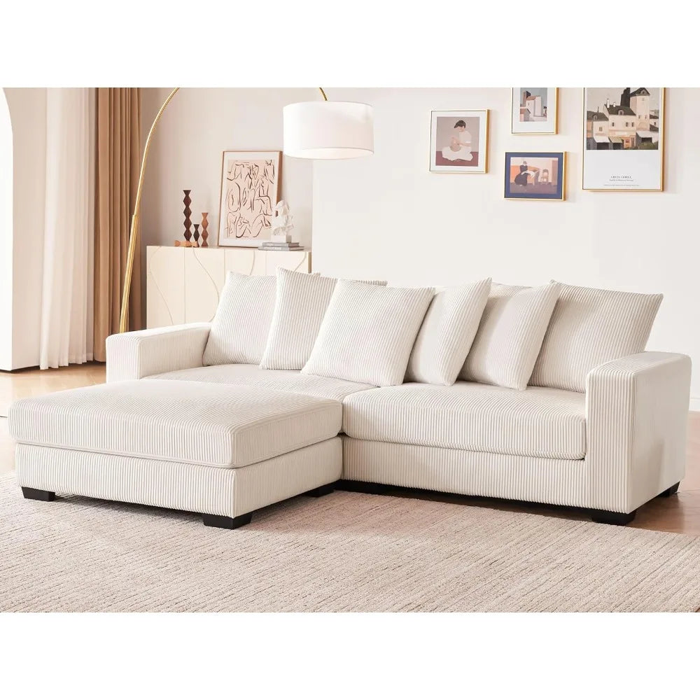 Ljustra Comfy L-Shaped Deep Seat Sectional Sofa 101.6" Modern Furniture