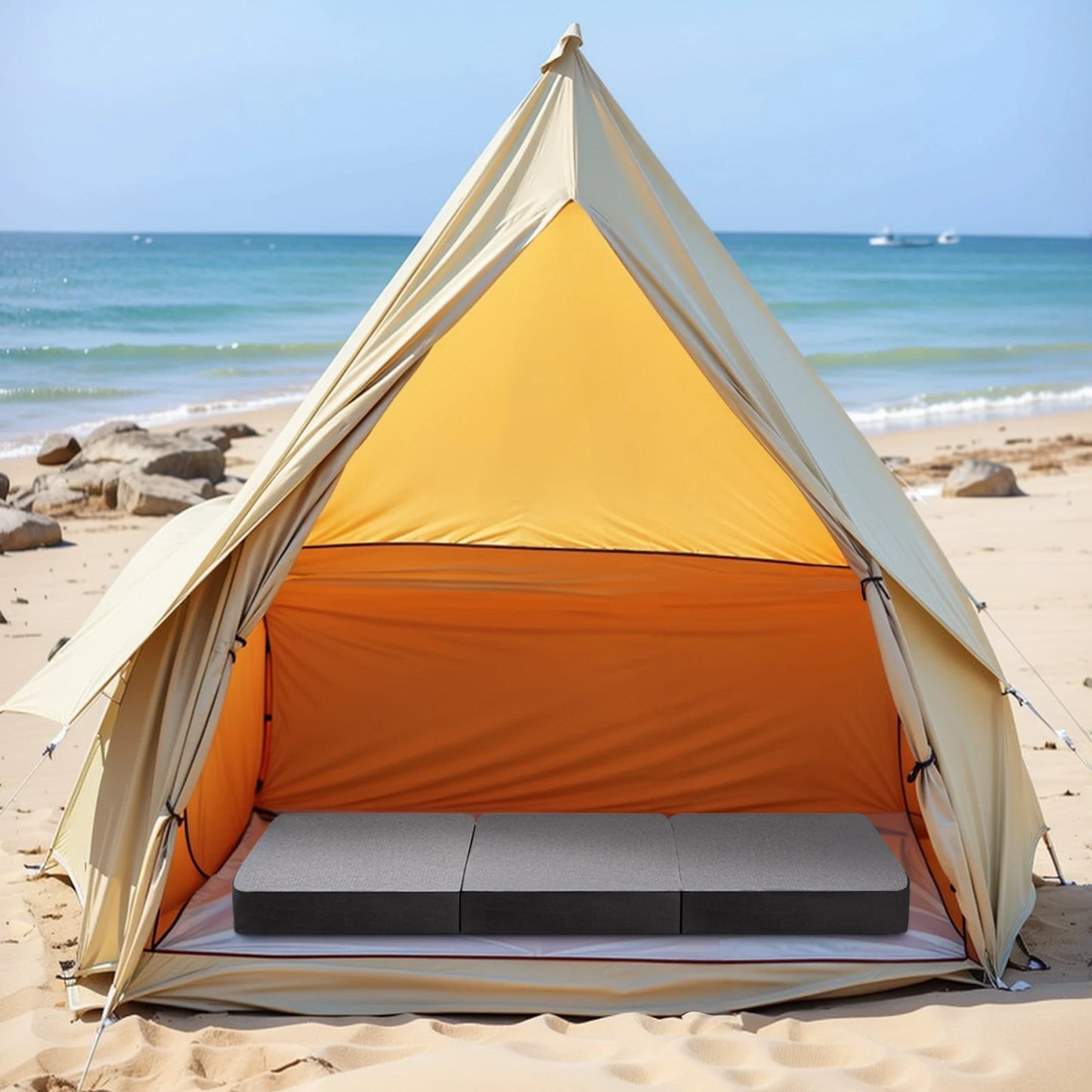 Ljustra Tri-Folding Gel Memory Foam Portable Mattress Comfortable