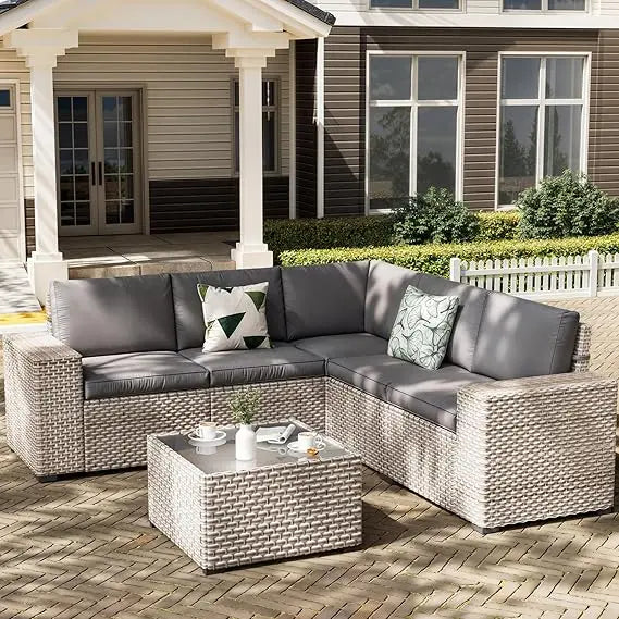 13 Piece Patio Furniture Set Outdoor Wicker Sofa Sectional Set