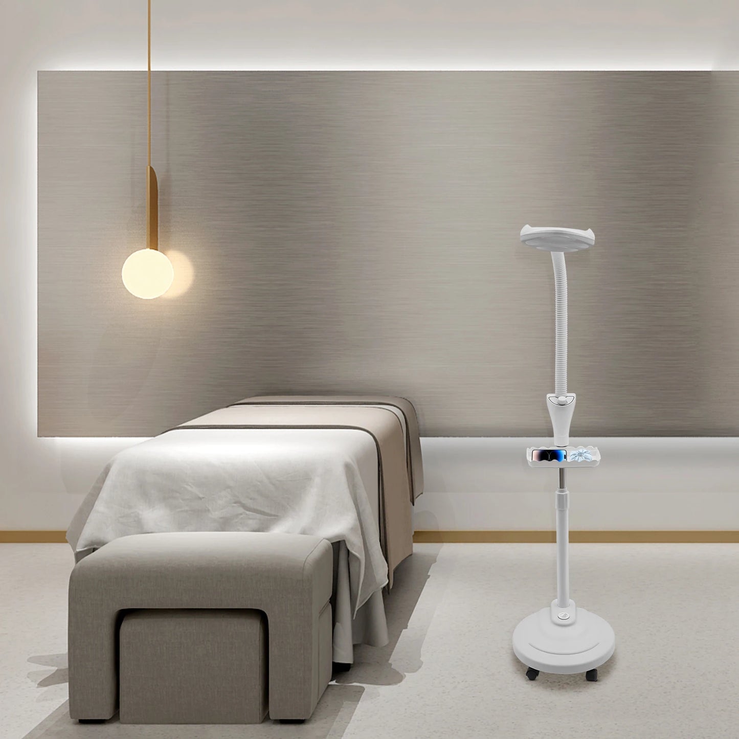 16X Magnifying Lamp Adjustable Brightness Height Storage Tray Salon Tool