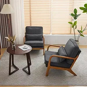 Upgraded Premium Corduroy Accent Chair Comfy Reading Chair Mid Century
