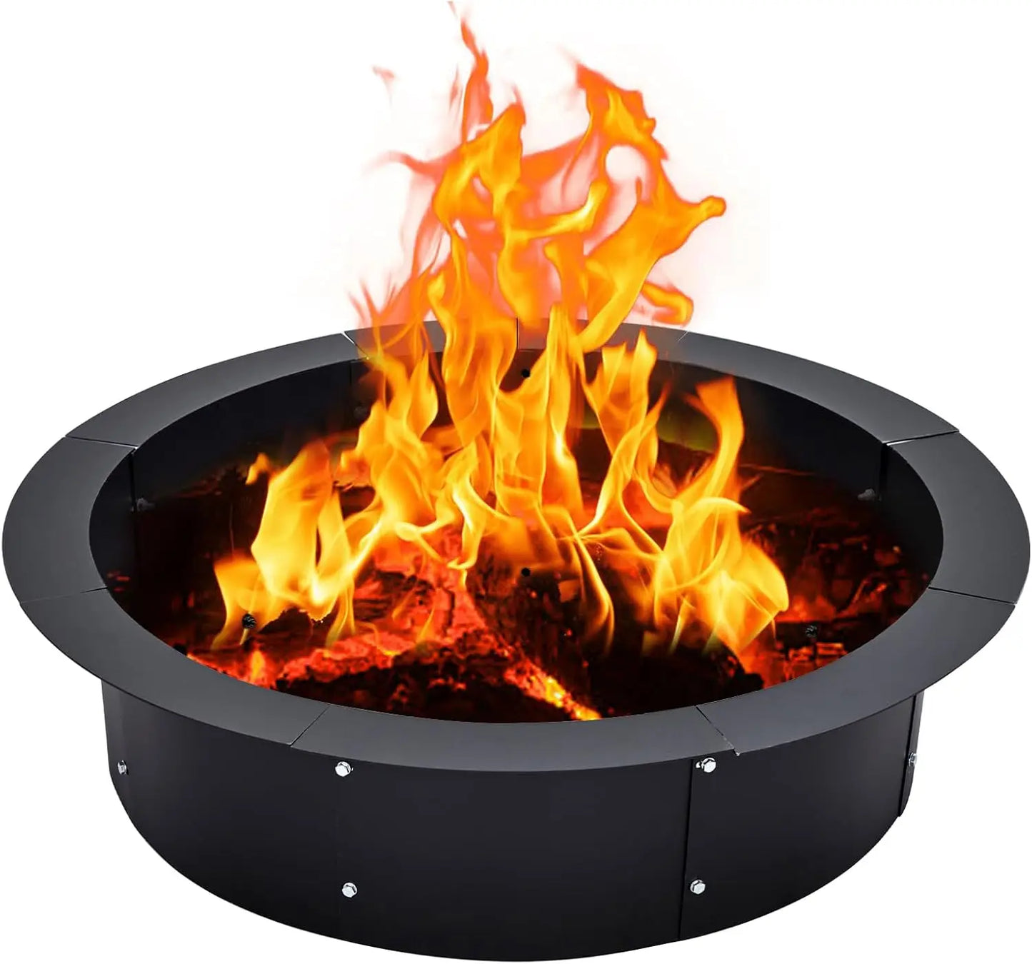 Fire Pit Ring Metal Steel Duty Round Fire Pit Insert Outdoor DIY
