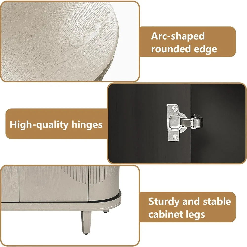 Modern Sideboard Buffet Cabinet with 4 Doors for Living Room Kitchen