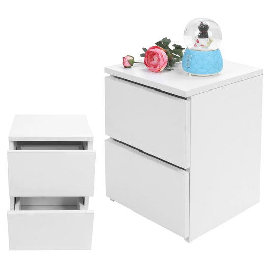 Bedside Table with 2 Drawers Modern Night Stand Home Bedroom Furniture