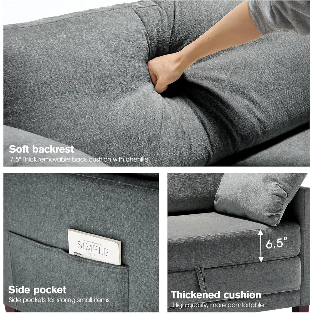 Ljustra 51 Inch Loveseat Sleeper Sofa Bed Convertible Small Space Furniture