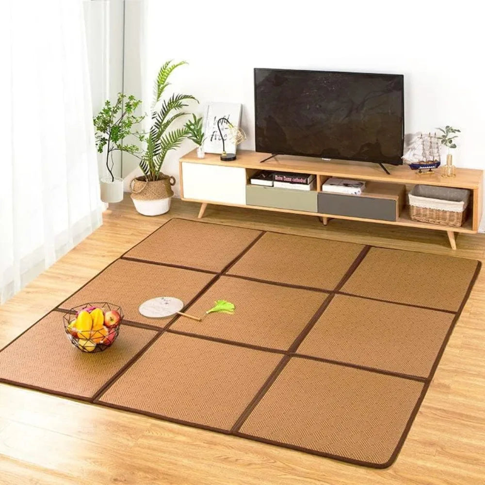 71x71 Inch Japanese Tatami Rug Non-Slip Memory Foam Area Mat