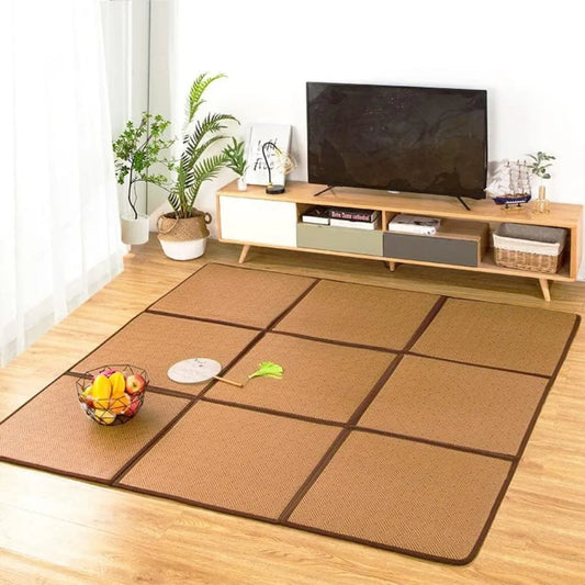 71x71 Inch Japanese Tatami Rug Non-Slip Memory Foam Area Mat