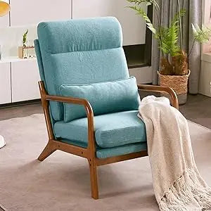 High Back Microfiber Rustic Mid Century Modern Accent Chair
