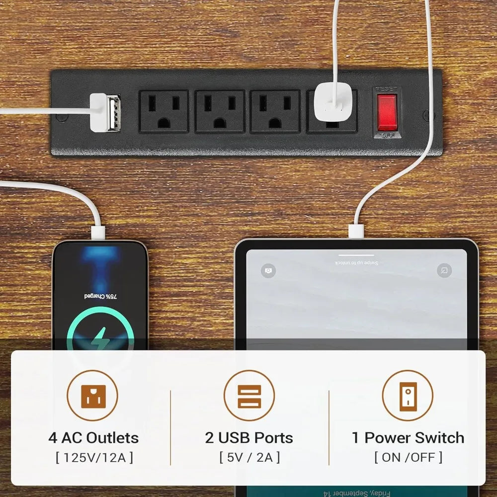 L Shaped Desk with Storage Shelves and USB Charging for Home Office