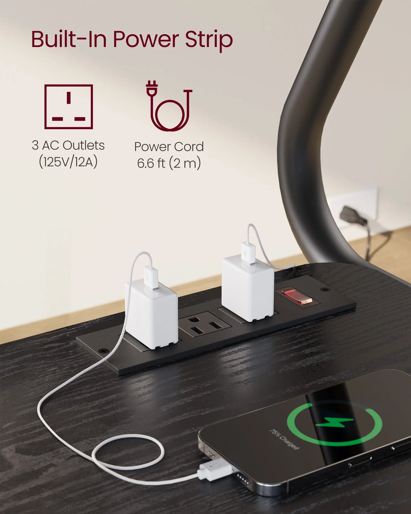 VASAGLE Mobile TV Stand with Wheels for LCD LED OLED TVs up to 75 Inch