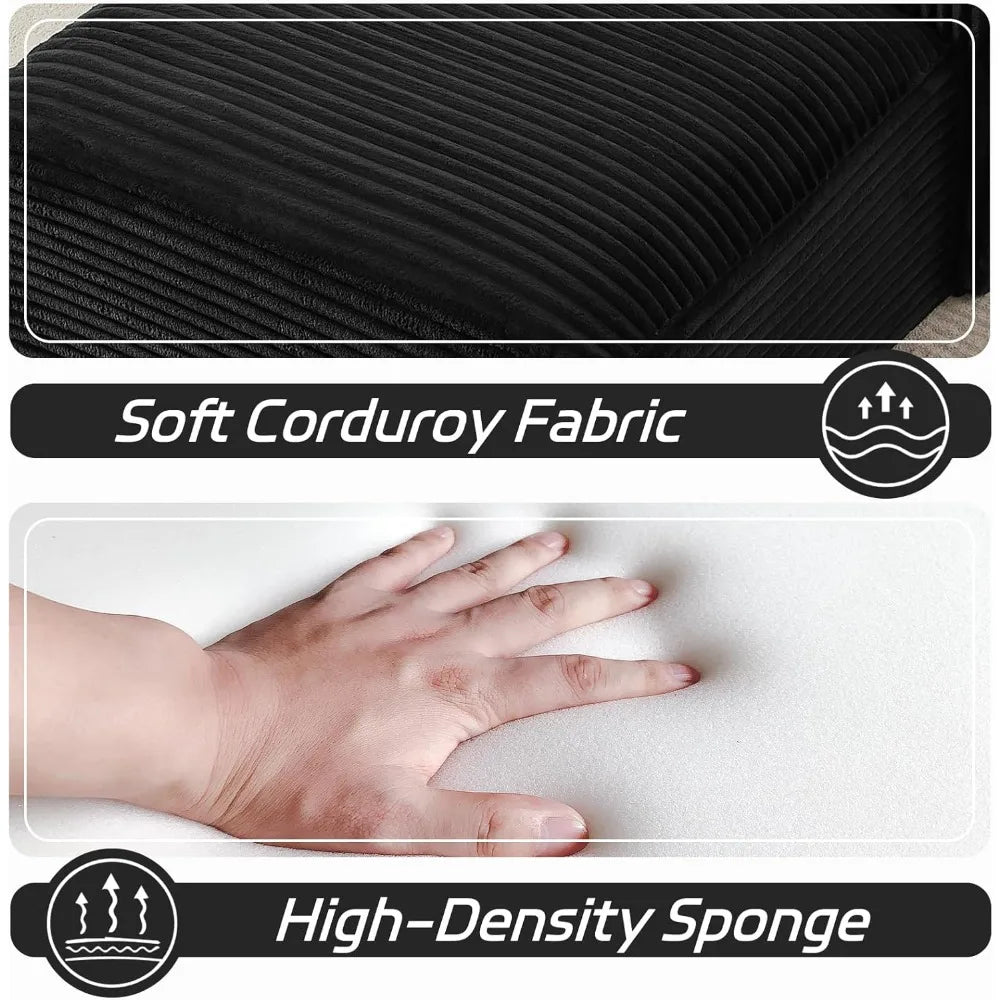 Oversized Chaise Lounge Chair Comfy Corduroy Cloud Couch with Pillows