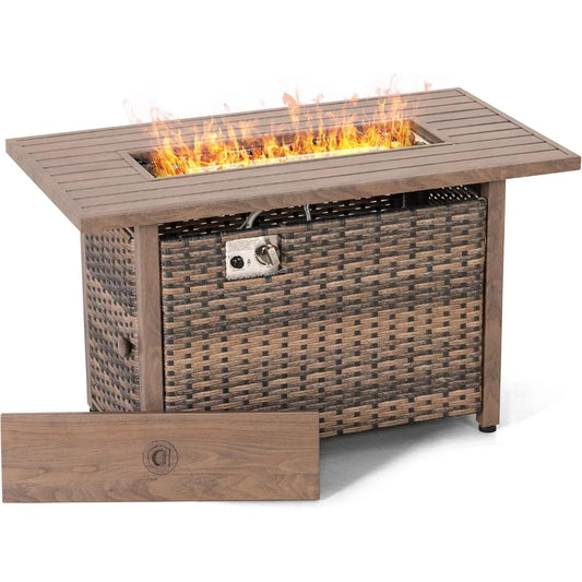 Nuu Garden 43” Propane Fire Pit Table 50000 BTU Outdoor Smokeless