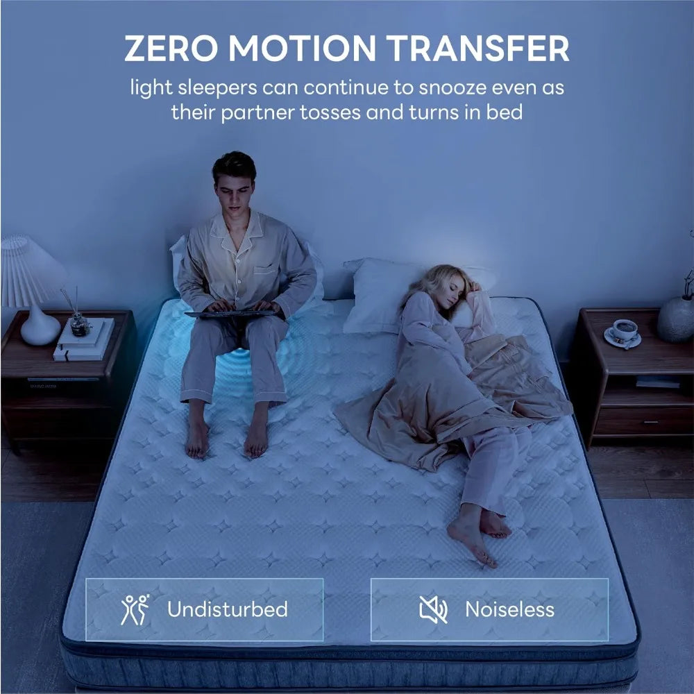 Ljustra 10 Inch Queen Size Mattress Gel Memory Foam Hybrid Bed