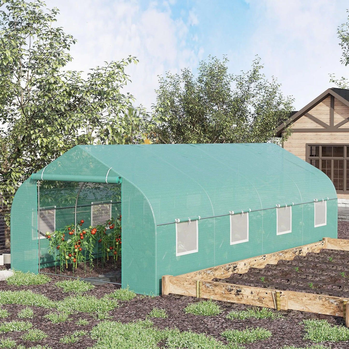 Large Walk-In Greenhouse 20x10x7 for Gardening Plants Outdoor Use