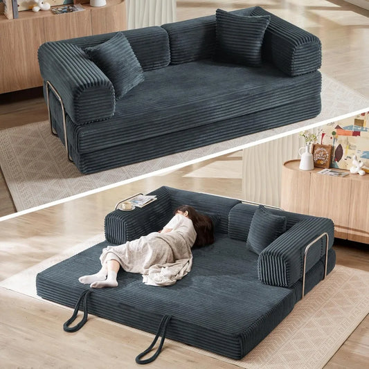 Ljustra 4-in-1 Sofa Bed Boneless Couch Oversized Corduroy Sleeper Sofa