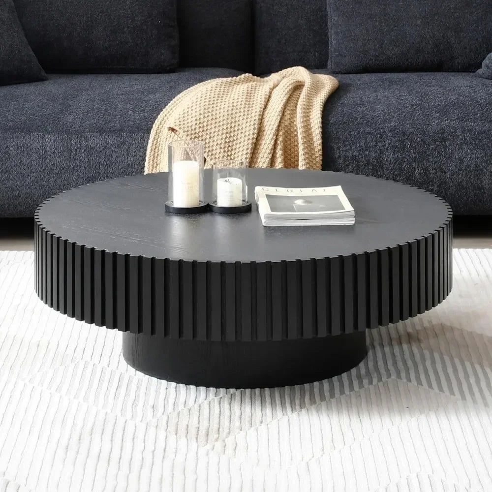 Modern 31.49 Inch Round Coffee Table Luxury Living Room Accent Table