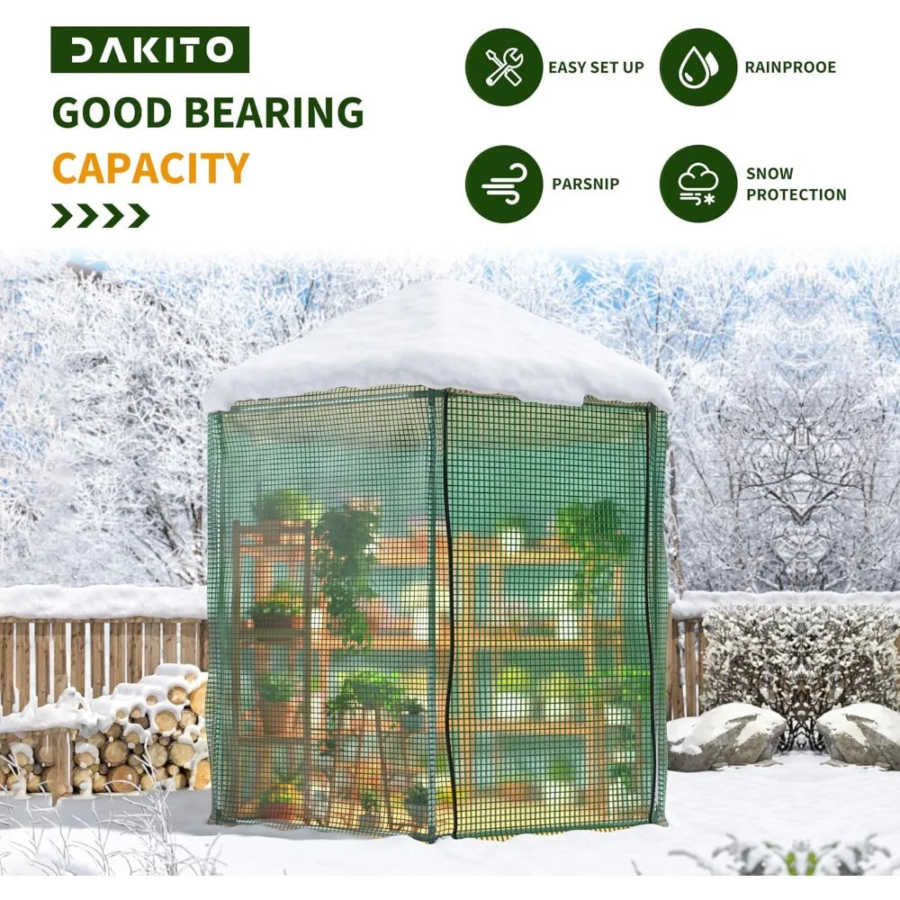 Heavy Duty 7x7x7.3 FT Outdoor Greenhouse Walk-in Metal Green House