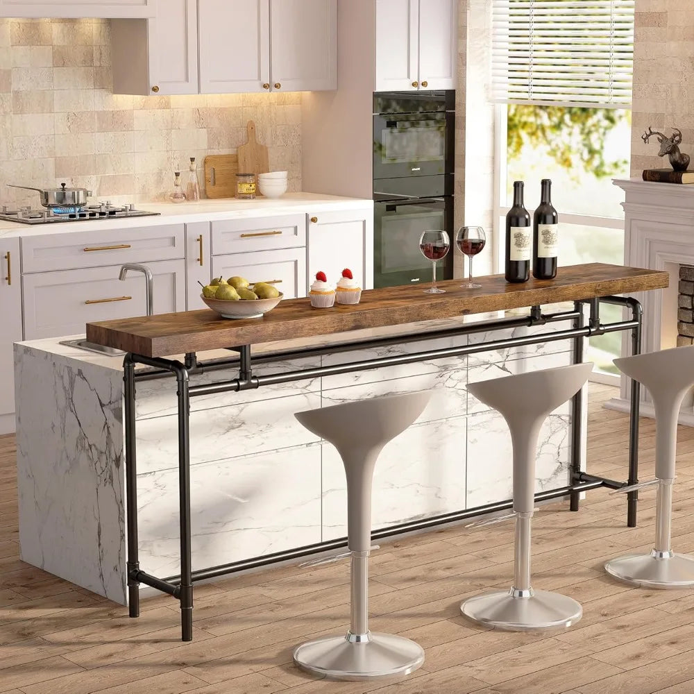 Console Table 70.9 Inch Long Industrial Narrow Sofa Table for Living Room