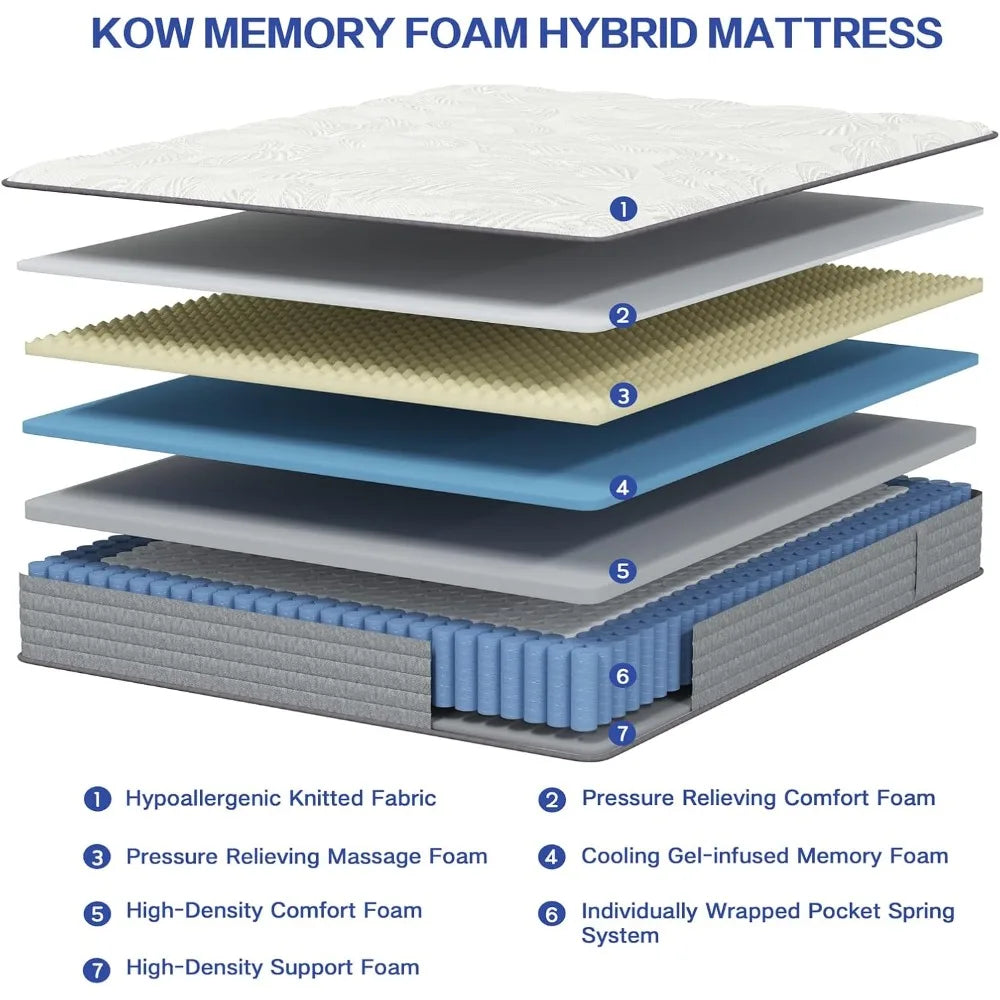 Ljustra Twin XL Memory Foam Mattress 12 Inch Medium Firm Feel