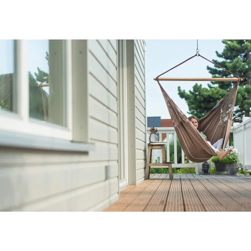 XL King Habana Cotton Hammock Chair with Suspension Kit for Indoor Use