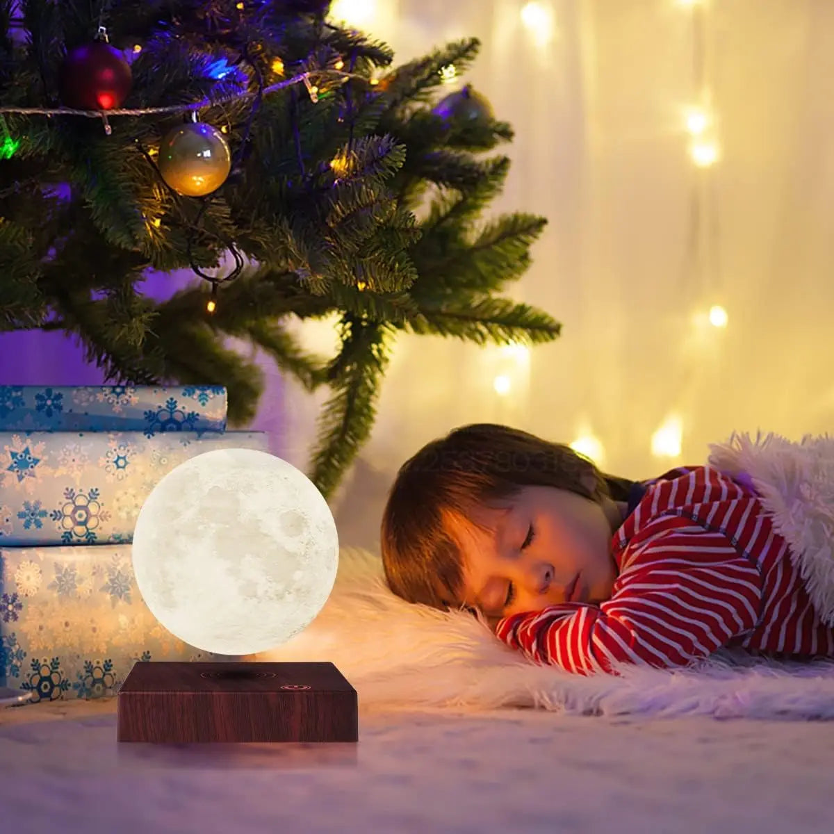 Magnetic Floating Moon Lamp with 3 Color LED Night Light Unique Gift