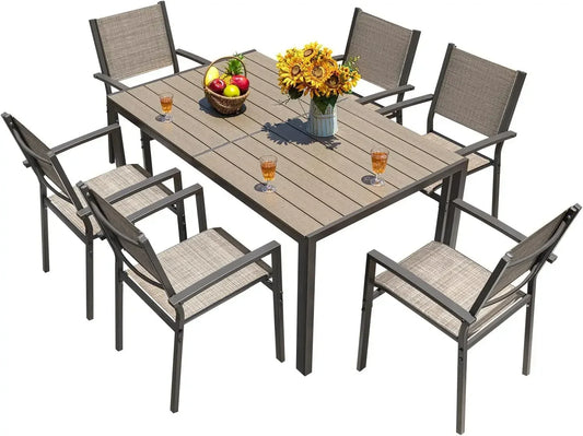Patio Dining Set 7 Pieces Outdoor Furniture Table and Chairs
