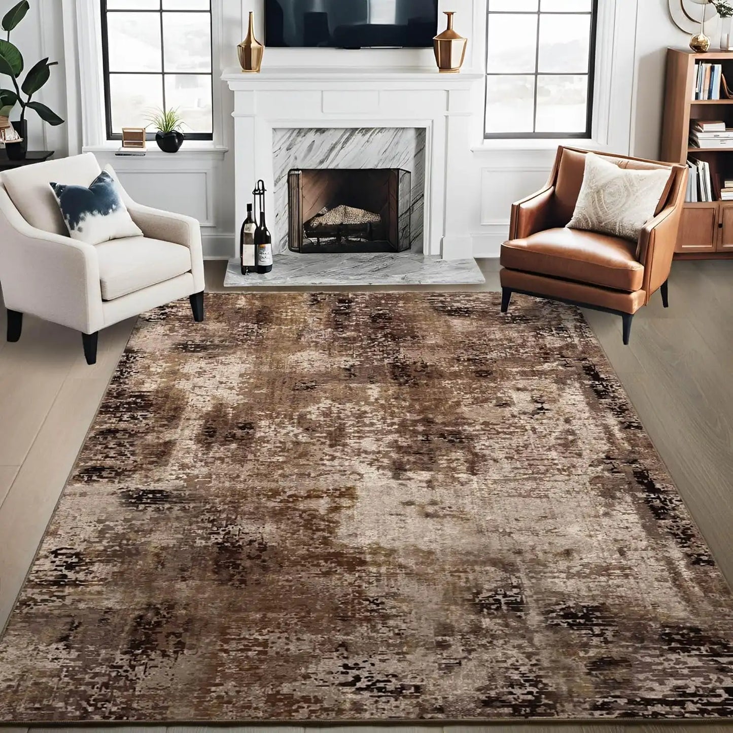 Modern Abstract Fluffy Area Rug for Living Room Bedroom Home Decor