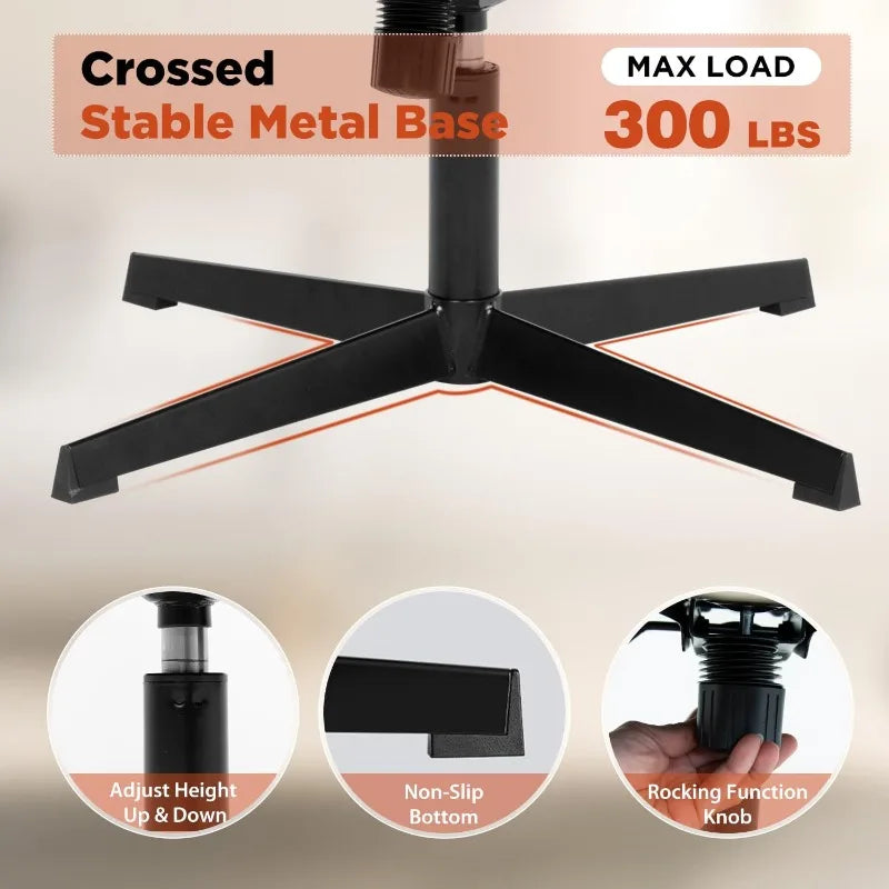 Criss Cross Armless Office Chair Modern Height Adjustable Desk Chair