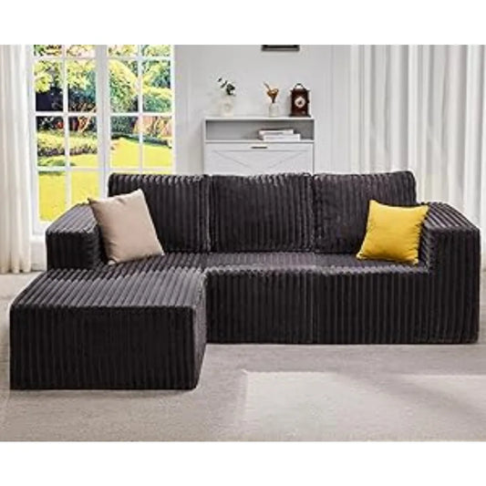 Modular Sectional Sofa Deep Seating Storage Memory Foam 3-Seater Cloud