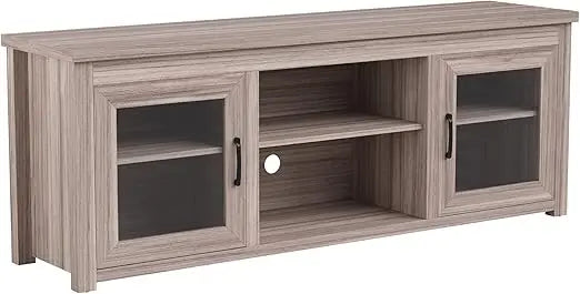 Sheffield Engineered Wood TV Stand for 80 Inch TVs with Glass Doors