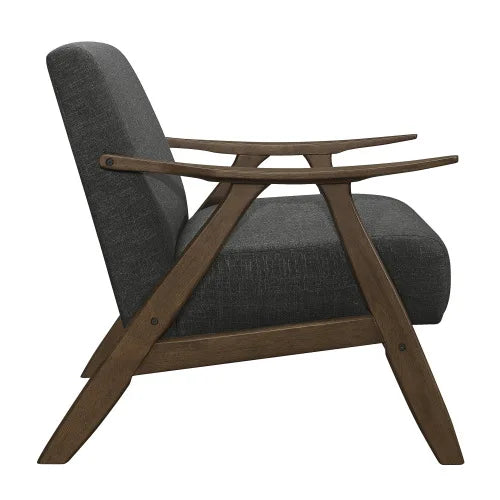 Modern Living Room Accent Chair Thick Cushions Sturdy Backrest Dark Gray