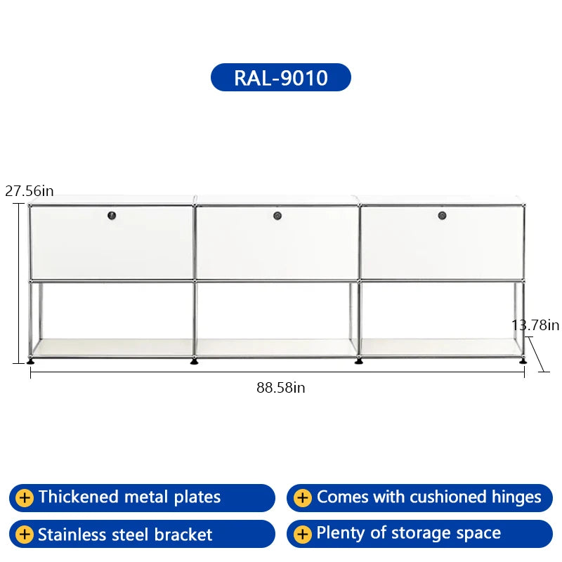 Modern Stainless Steel Storage Cabinet Sideboard for Bedroom Living Room